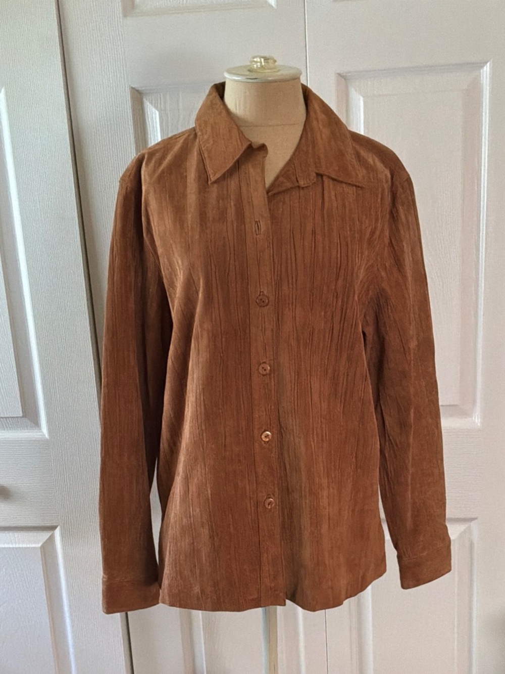 Coldwater Creek Brown Suede Button-Up Jacket